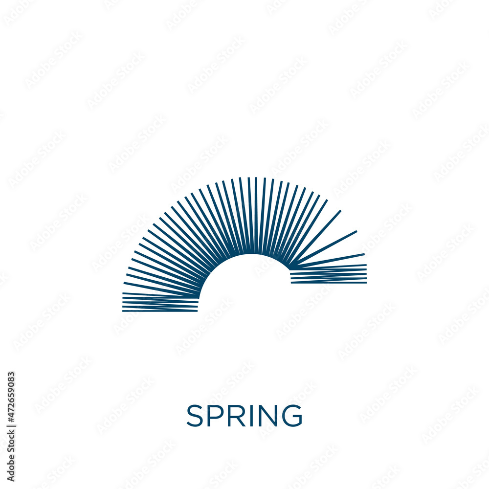 Poster spring icon. thin linear spring outline icon isolated on white background. line vector spring sign, 