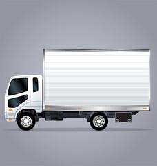 short white transport delivery truck realistic