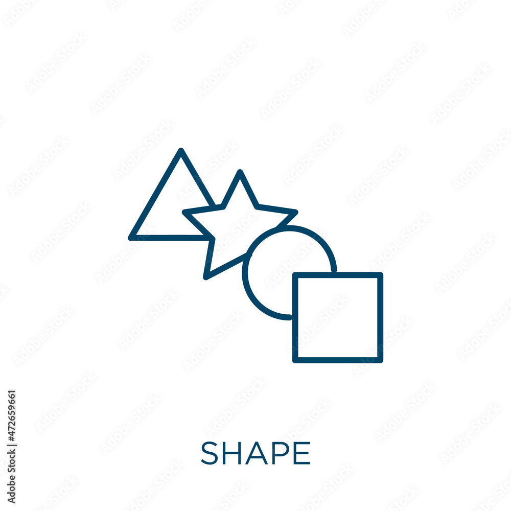 Poster shape icon. thin linear shape outline icon isolated on white background. line vector shape sign, sym