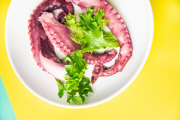 octopus food tentacle seafood salad meal snack on the table copy space food background rustic