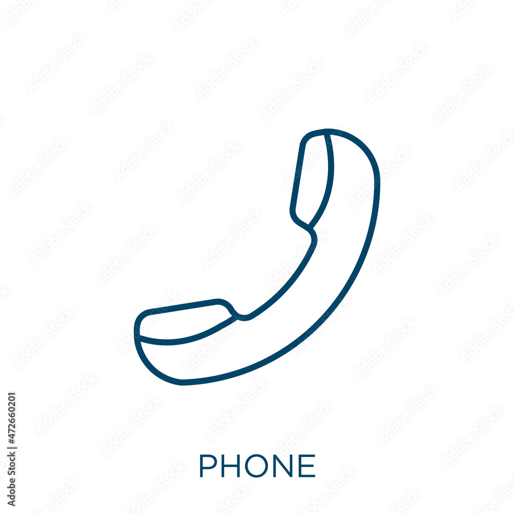 Poster phone icon. thin linear phone outline icon isolated on white background. line vector phone sign, sym