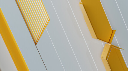 Abstract texture. 3d rendering background can be used in cover design, book design, poster, flyer, website background for advertisement, broadcasting, presentation White and Yellow