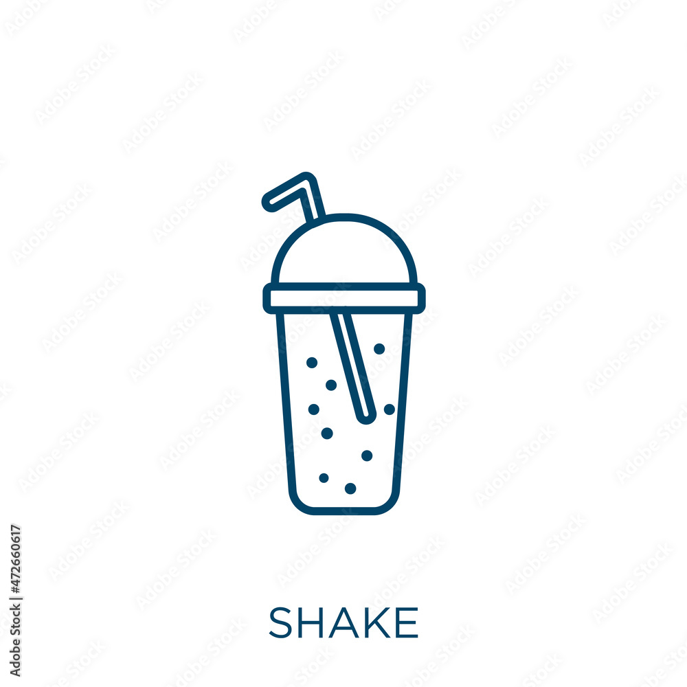 Poster shake icon. thin linear shake outline icon isolated on white background. line vector shake sign, sym
