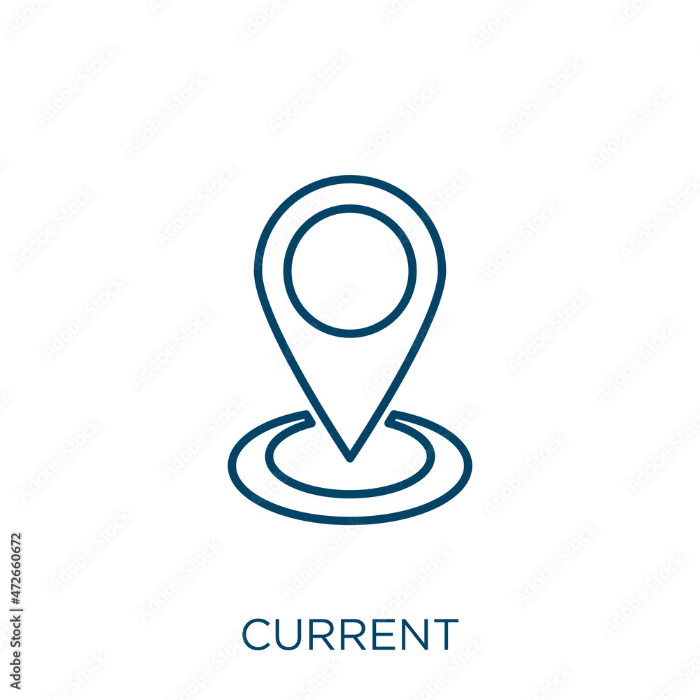 Aufkleber current icon. thin linear current outline icon isolated on white background. line vector current sig