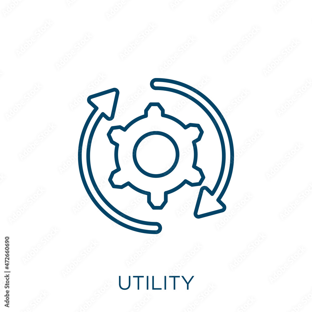 Aufkleber utility icon. thin linear utility outline icon isolated on white background. line vector utility sig