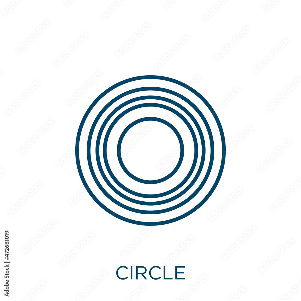 Poster red circle icon. thin linear red circle outline icon isolated on white background. line vector red c