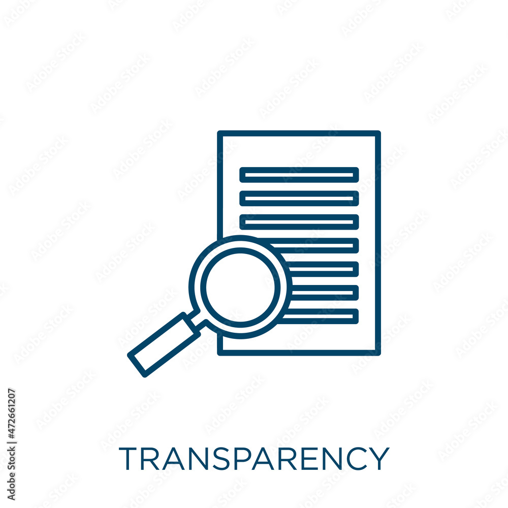 Poster transparency icon. thin linear transparency outline icon isolated on white background. line vector t