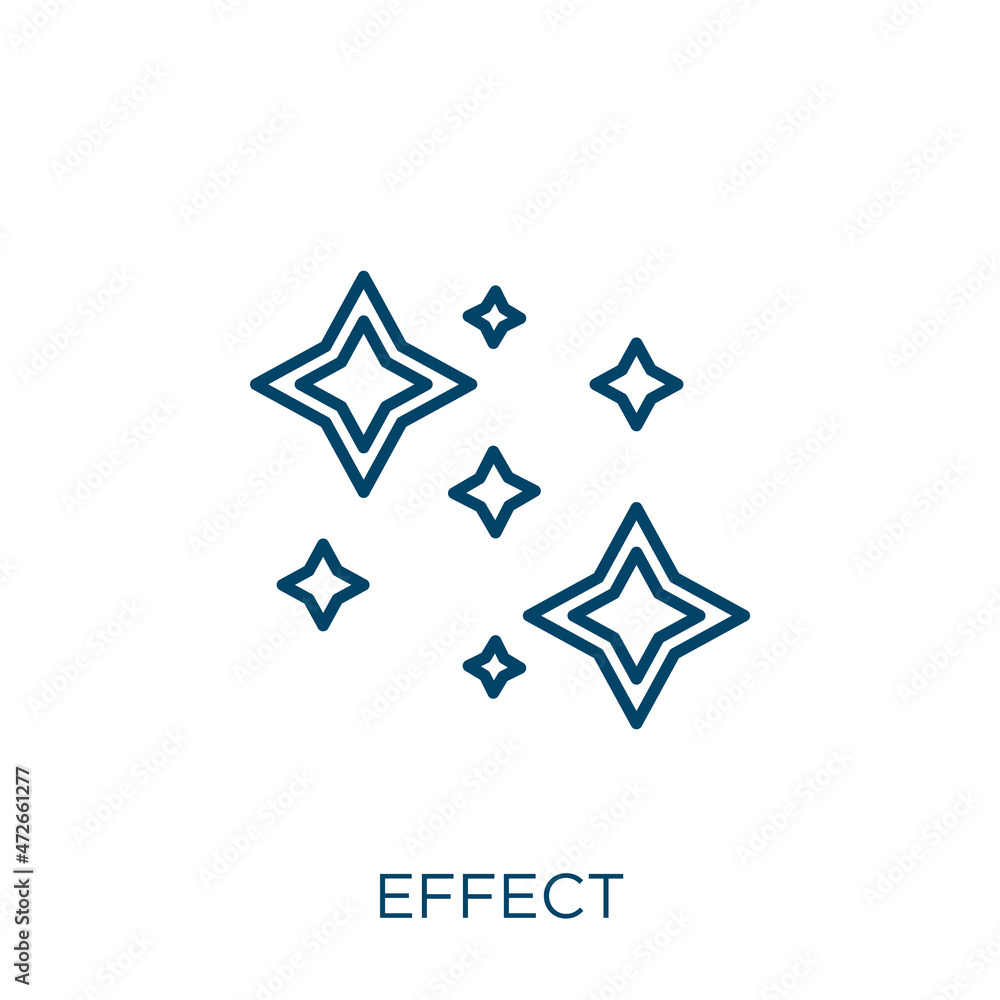 Poster effect icon. thin linear effect outline icon isolated on white background. line vector effect sign, 