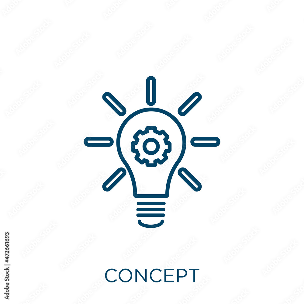 Poster concept icon. thin linear concept outline icon isolated on white background. line vector concept sig