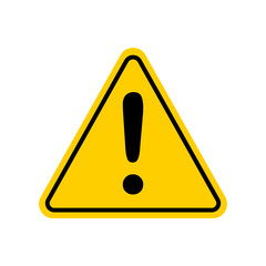 Hazard warning symbol on white background. Information icon vector. Exclamation mark.