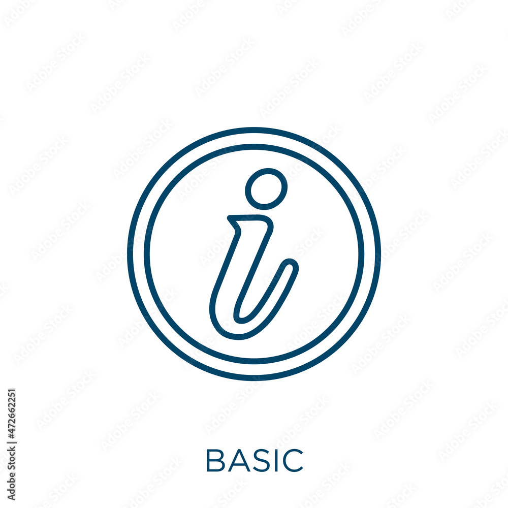 Poster basic icon. thin linear basic outline icon isolated on white background. line vector basic sign, sym