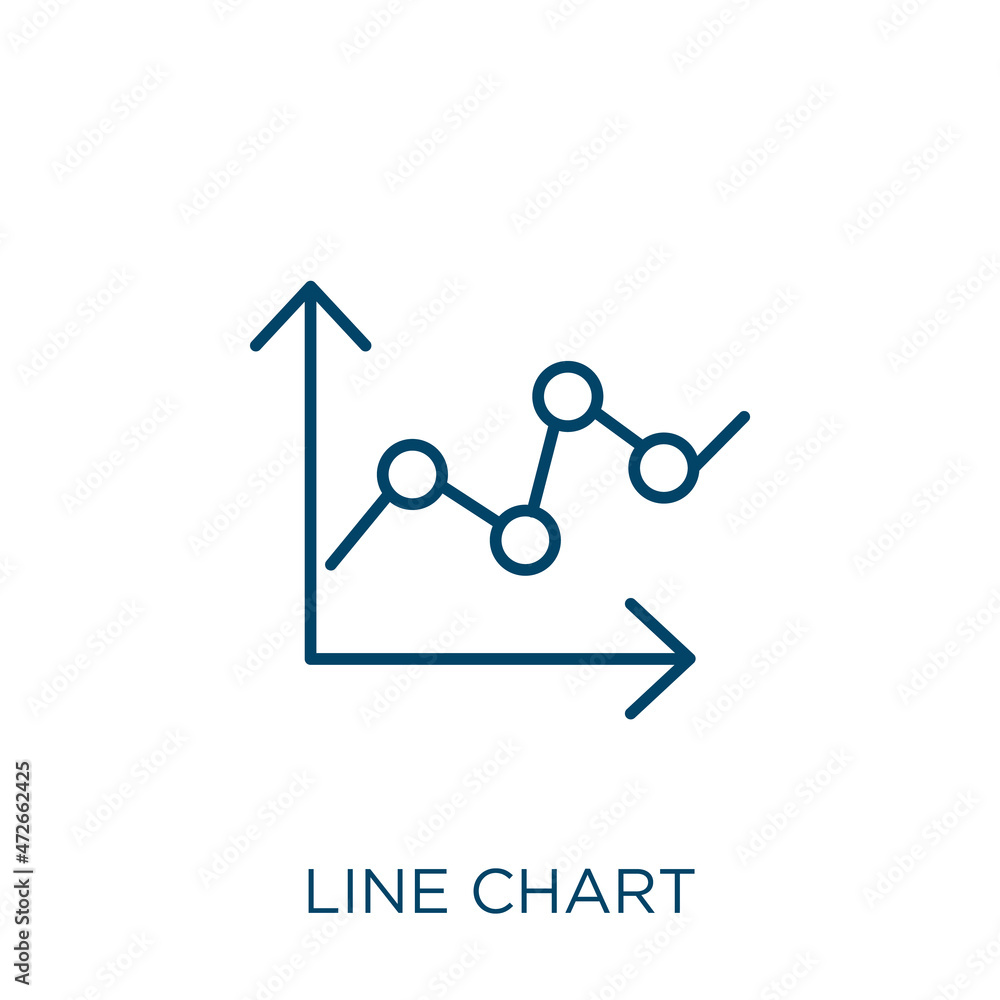 Poster line chart icon. thin linear line chart outline icon isolated on white background. line vector line 