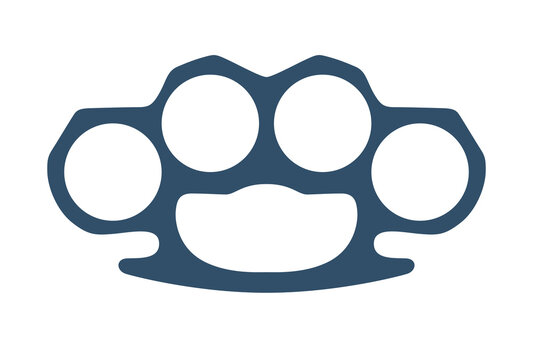 Brass knuckles isolated on white vector illustration.