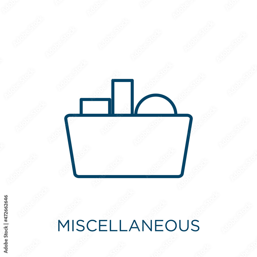 Poster miscellaneous icon. thin linear miscellaneous outline icon isolated on white background. line vector