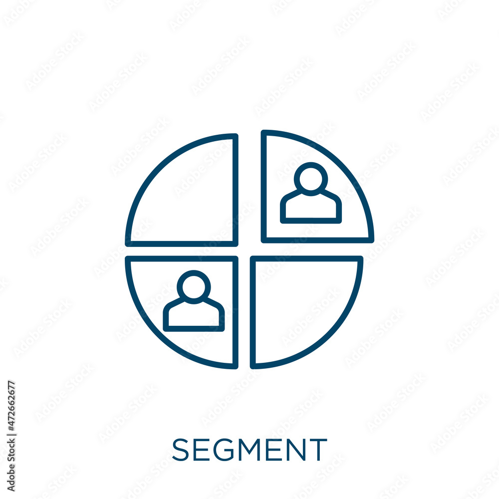 Poster segment icon. thin linear segment outline icon isolated on white background. line vector segment sig