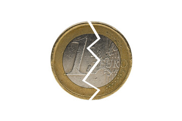 Zerbrochene 1 Euro Münze