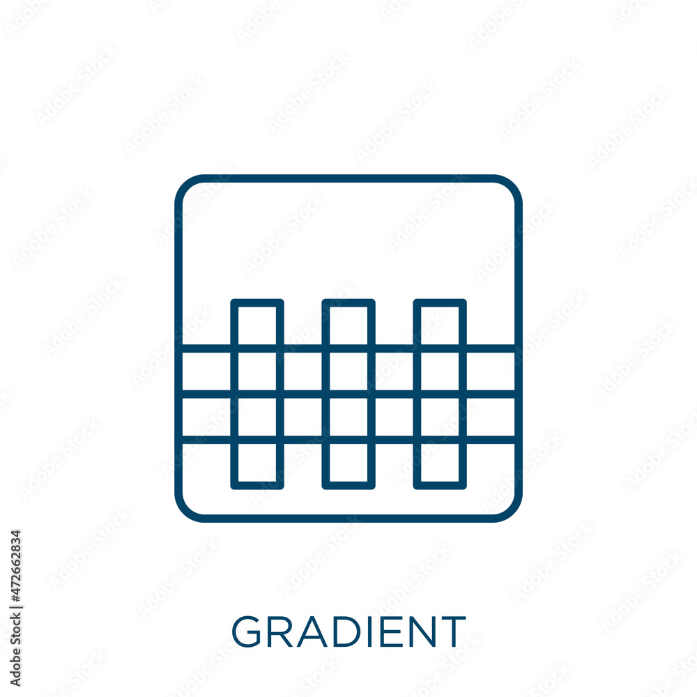 Poster gradient icon. thin linear gradient outline icon isolated on white background. line vector gradient 