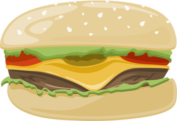 hamburger isolated on white background