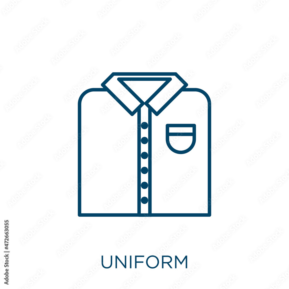 Poster uniform icon. thin linear uniform outline icon isolated on white background. line vector uniform sig