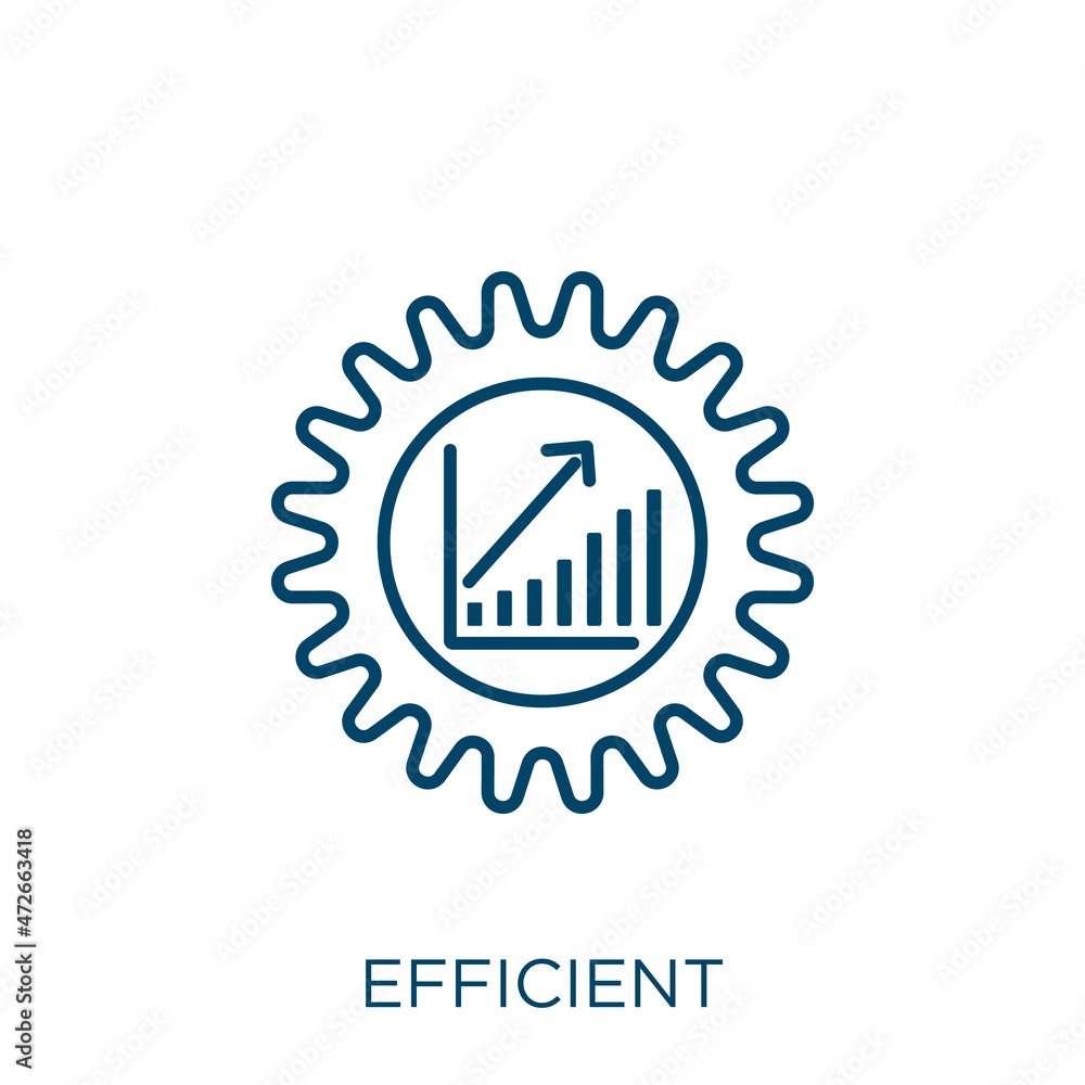 Poster efficient icon. thin linear efficient outline icon isolated on white background. line vector efficie