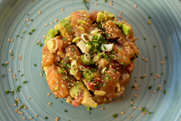 salmon tar-tar with with avocado