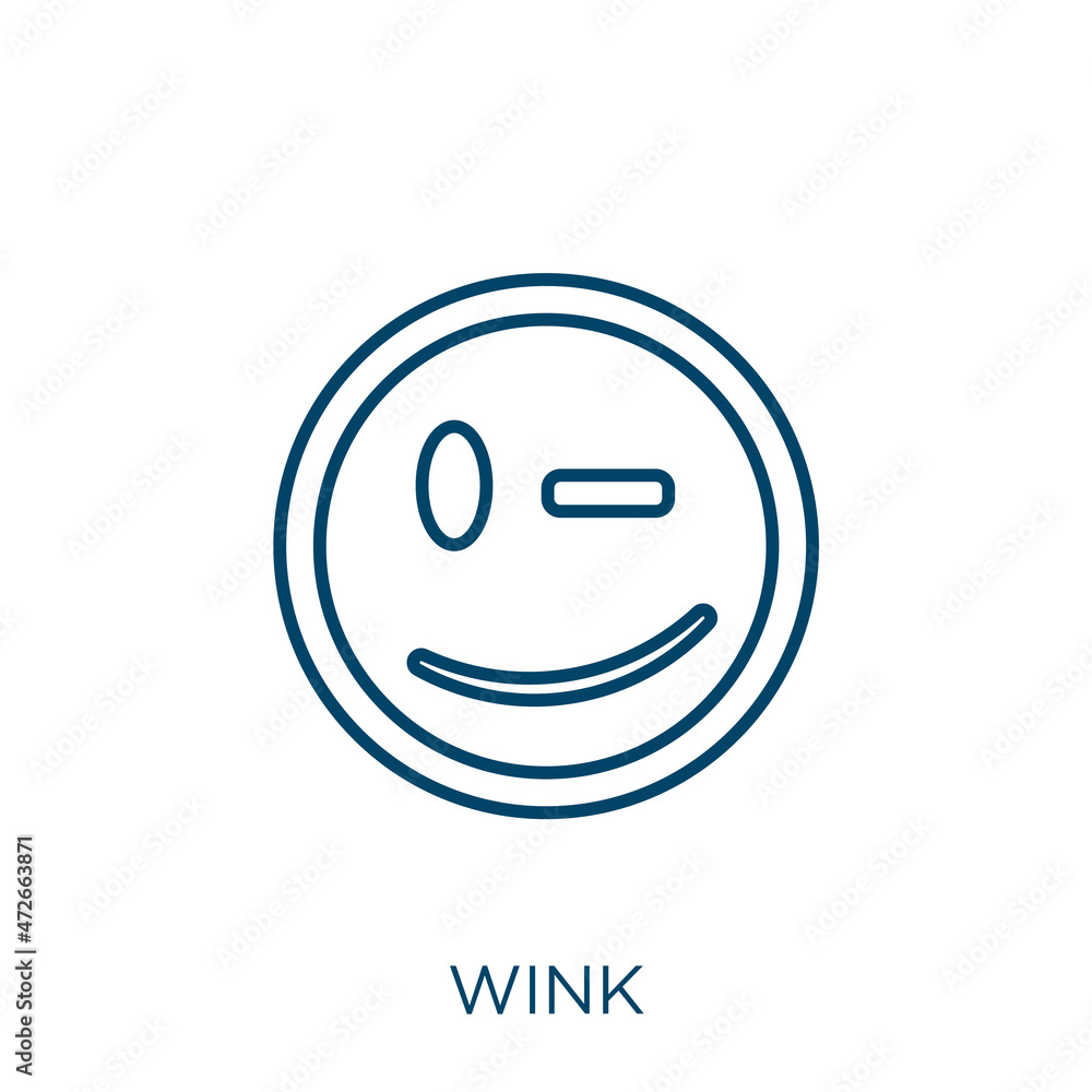 Poster wink icon. thin linear wink outline icon isolated on white background. line vector wink sign, symbol