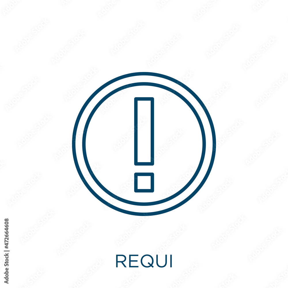 Poster required icon. thin linear required outline icon isolated on white background. line vector required 