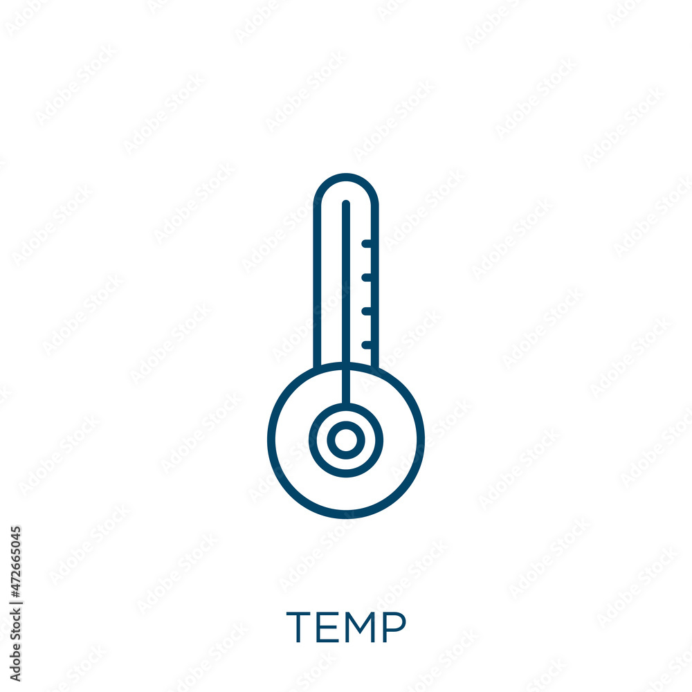 Poster temp icon. thin linear temp outline icon isolated on white background. line vector temp sign, symbol