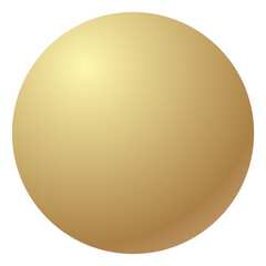 Gold metal sphere in realistic style. Rivet screw head