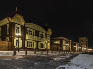 Fototapeta na wymiar Historical quarter of Krasnoyarsk