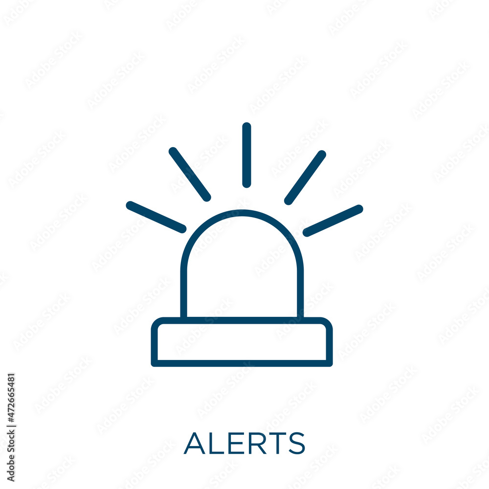 Poster alerts icon. thin linear alerts outline icon isolated on white background. line vector alerts sign, 
