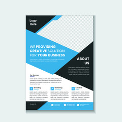 Abstract Modern And Creative Corporate Flyer Design Template In A4 Size.