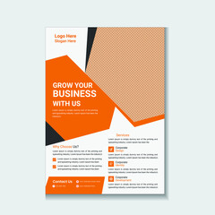 Abstract Modern And Creative Corporate Flyer Design Template In A4 Size.