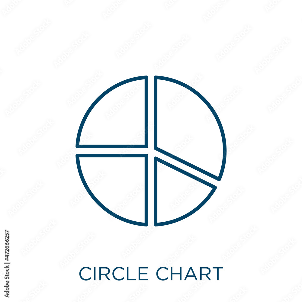 Poster circle chart icon. thin linear circle chart outline icon isolated on white background. line vector c