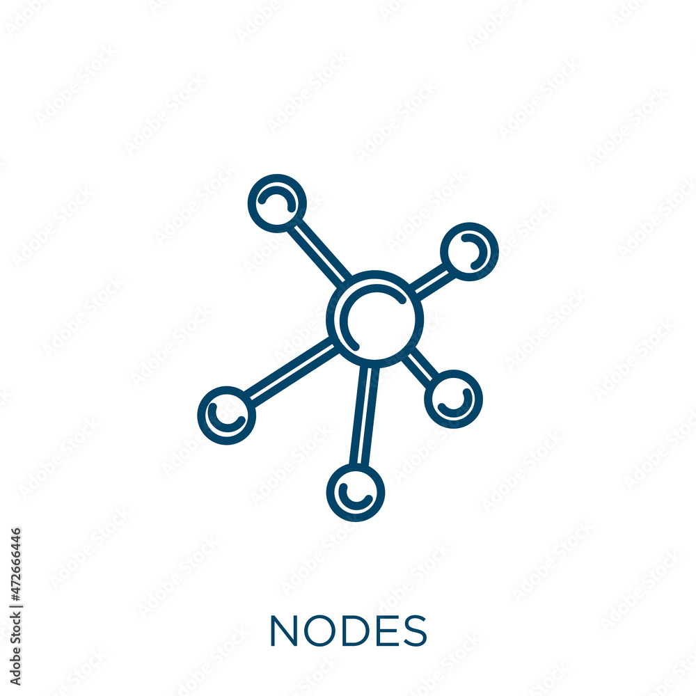 Poster nodes icon. thin linear nodes outline icon isolated on white background. line vector nodes sign, sym