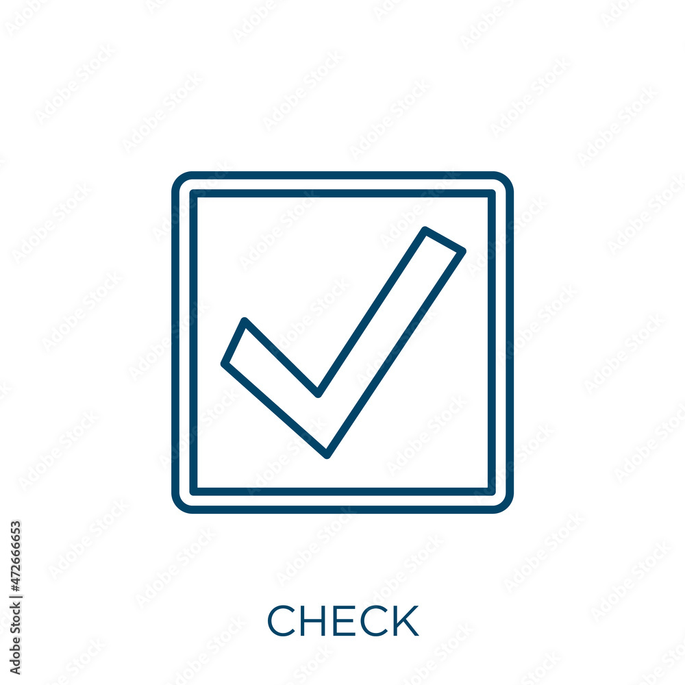 Poster check green icon. thin linear check green outline icon isolated on white background. line vector che