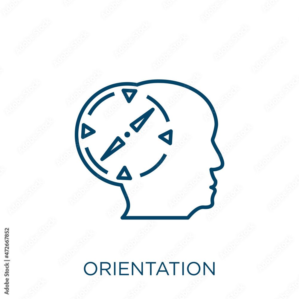 Poster orientation icon. thin linear orientation outline icon isolated on white background. line vector ori