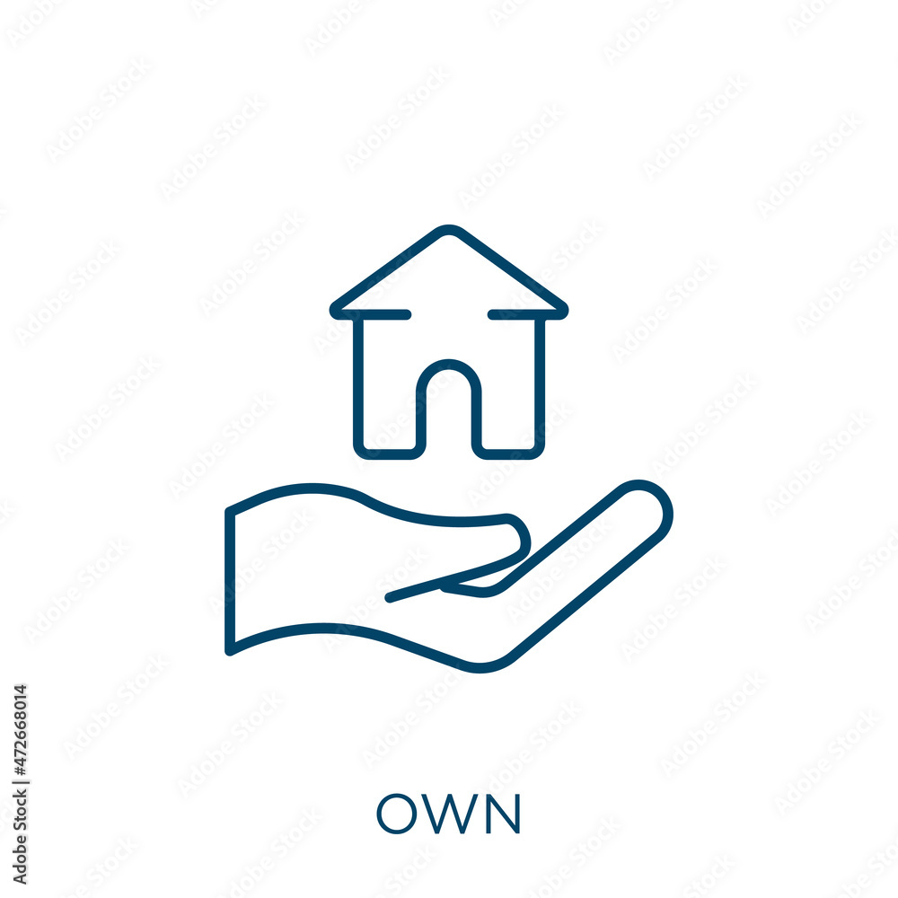 Poster own icon. thin linear own outline icon isolated on white background. line vector own sign, symbol fo
