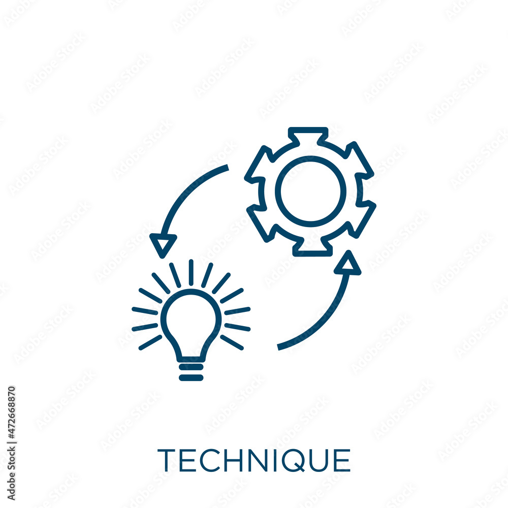 Poster technique icon. thin linear technique outline icon isolated on white background. line vector techniq