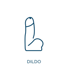dildo icon. Thin linear dildo outline icon isolated on white background. Line vector dildo sign, symbol for web and mobile.