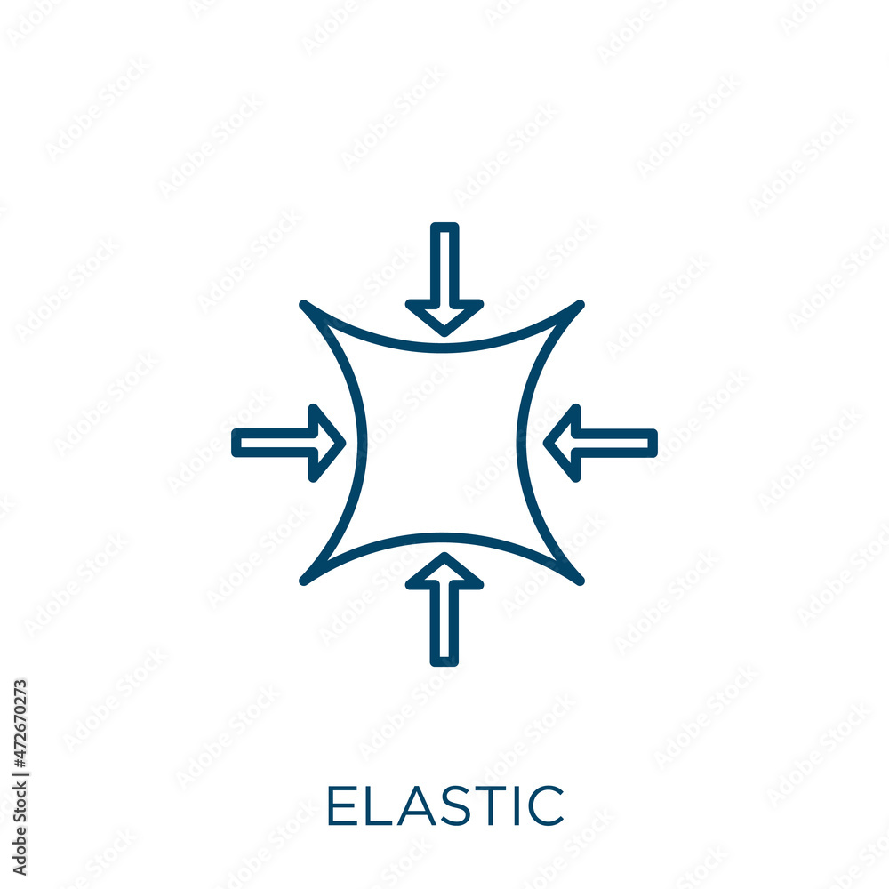 Aufkleber elastic icon. thin linear elastic outline icon isolated on white background. line vector elastic sig