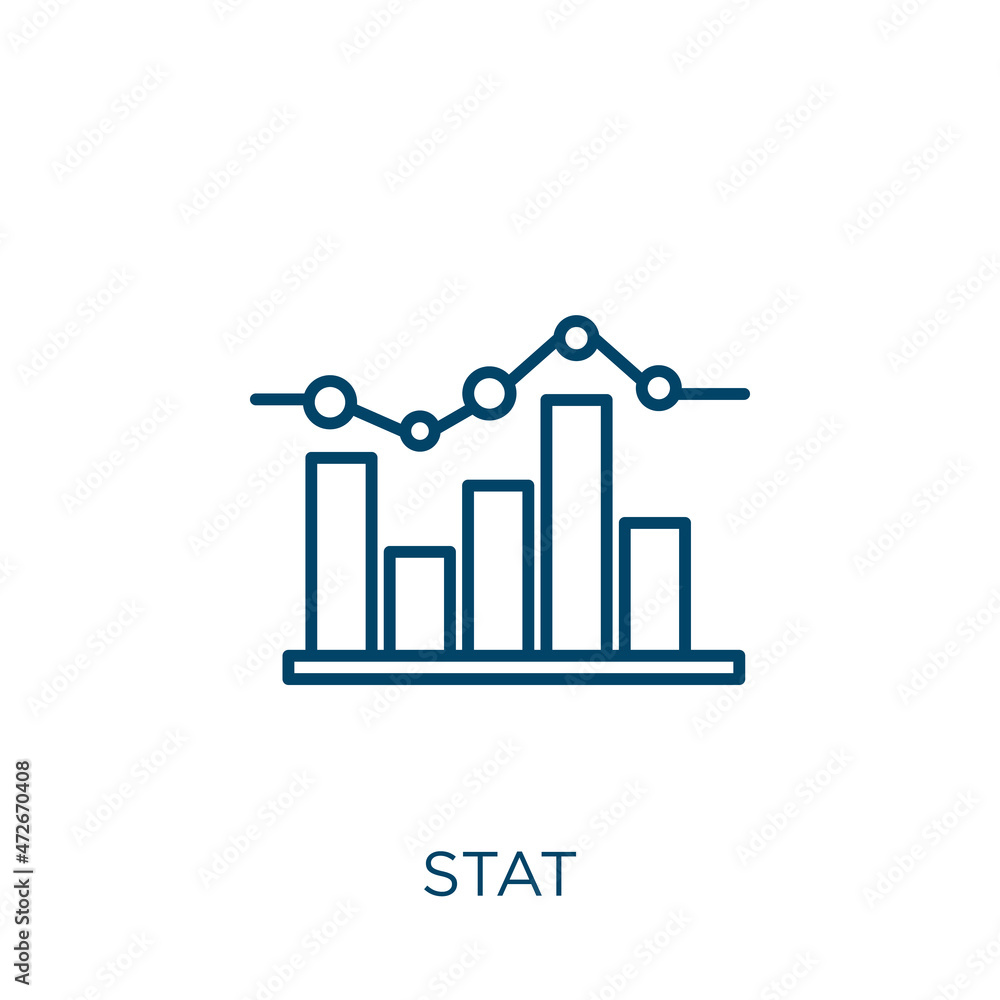 Poster stat icon. thin linear stat outline icon isolated on white background. line vector stat sign, symbol