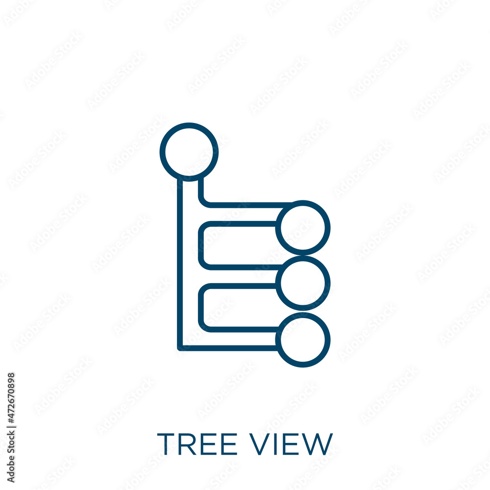 Poster tree view icon. thin linear tree view outline icon isolated on white background. line vector tree vi