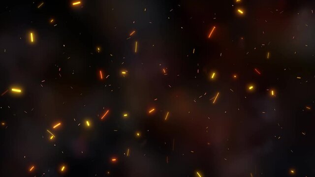 hot flying fire embers particles background overlay