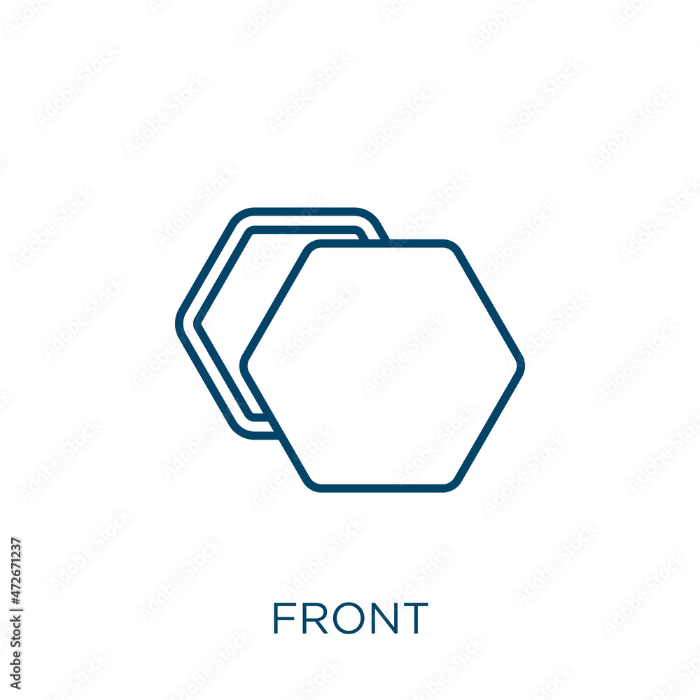 Poster front icon. thin linear front outline icon isolated on white background. line vector front sign, sym
