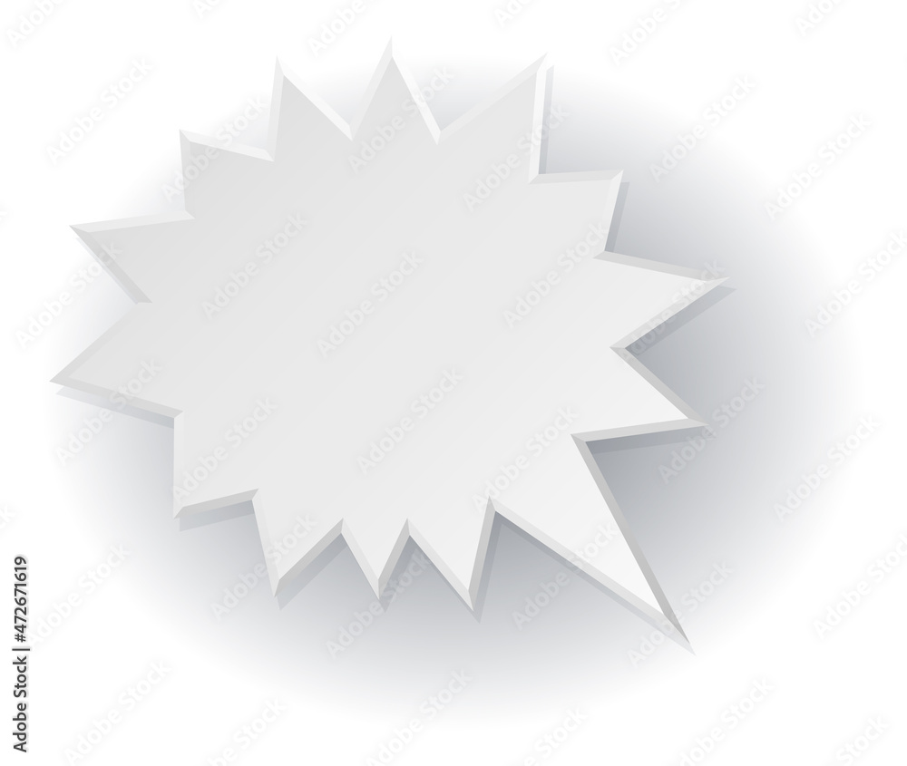 Poster shout bubble in paper cut style. speech balloon with shadow