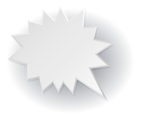 Shout bubble in paper cut style. Speech balloon with shadow