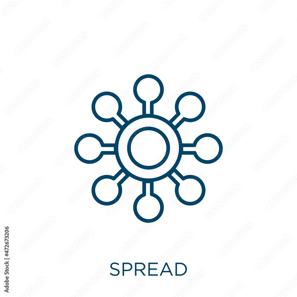 Poster spread icon. thin linear spread outline icon isolated on white background. line vector spread sign, 