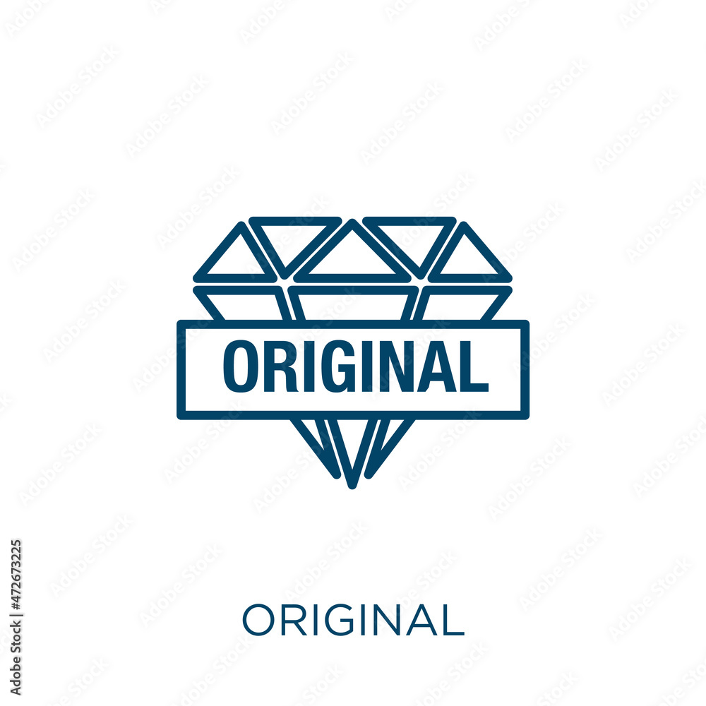 Poster original icon. thin linear original outline icon isolated on white background. line vector original 