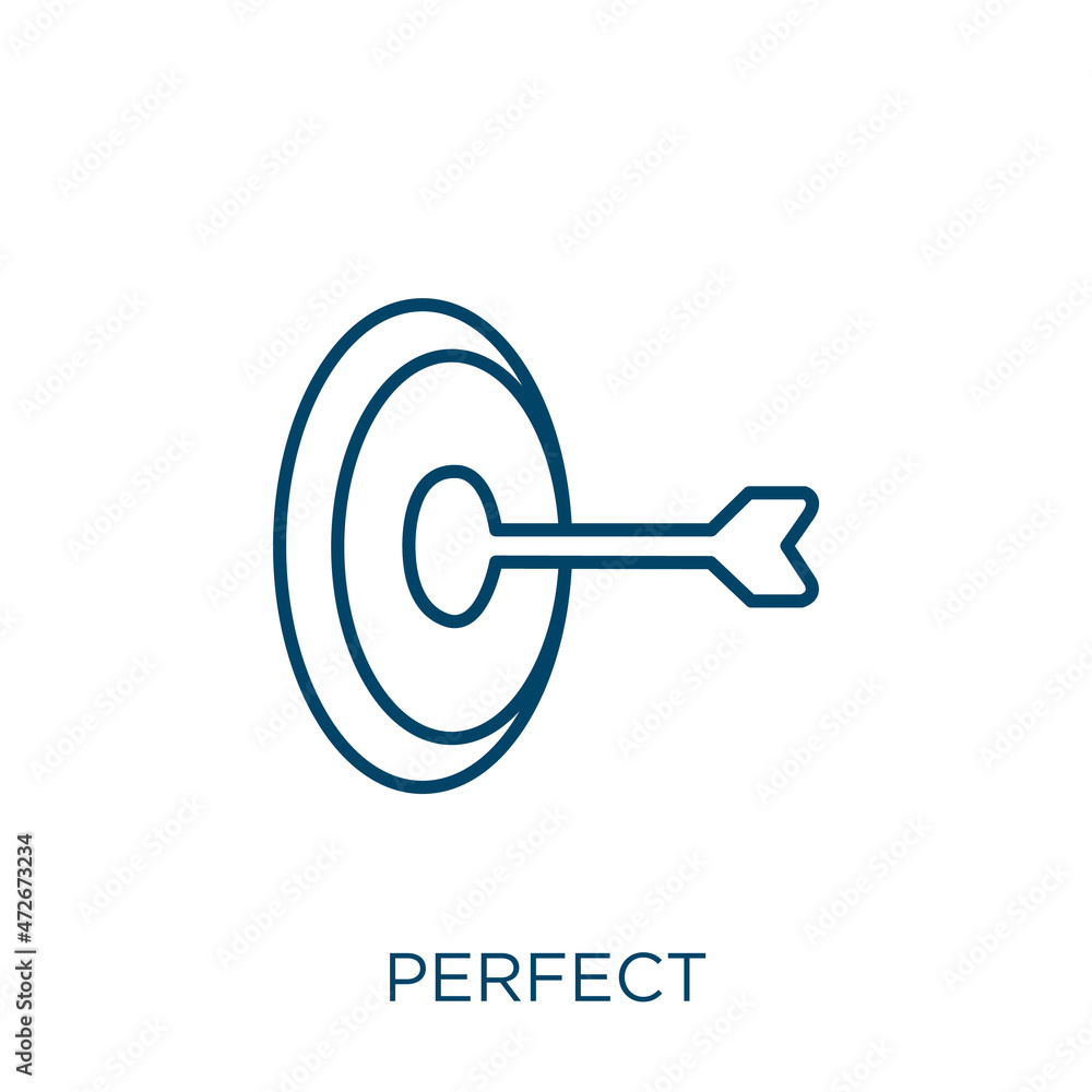 Poster perfect icon. thin linear perfect outline icon isolated on white background. line vector perfect sig